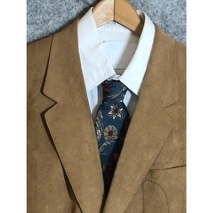Men's Tan Suede Blazer with White Shirt